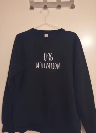 Black Sweatshirt “0% Motivation”, estado: Muito bom, tamanho: M / 38 / 10, €2.00, €2.80 inclui Proteção do Comprador