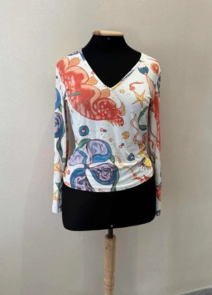 Vintage y2k top / haut/ imprimé sealife print versace jeans couture, brand: Versace Jeans, condition: Very good, size: M / 38 / 10, €10.00, €11.20 includes Buyer Protection