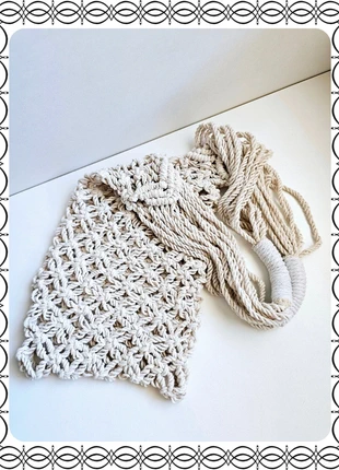 Sac neuf fait main en macramé crème | Filet à provisions, brand: Fait Main, condition: New without tags, €3.00, €3.85 includes Buyer Protection