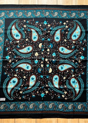 Vintage Silky Square Scarf Paisley Print Teal Brown & Black 36” VGC, brand: EFOR INCIM, condition: Very good, £9.00, £10.15 includes Buyer Protection Pro