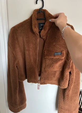 Brown fluffy teddy jacket, brand: Bershka, condition: Very good, size: M / 38 / 10, €5.00, €5.95 includes Buyer Protection