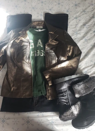 Faux leather jacket X Full outfit available in shop, brand: Brandy Melville, condition: Very good, size: 8 / M, $7.00, $8.05 includes Buyer Protection