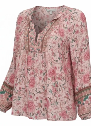 Blouse rose à imprimé floral – douceur romantique grande taille 54 🌷, marca: Mylène, estado: Novo sem etiquetas, tamanho: 7XL / 54 / 26, €17.26, €18.82 inclui Proteção do Comprador Pro