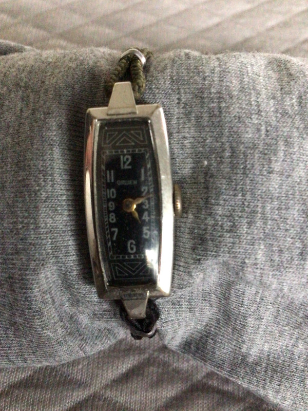 Gruen zeer oud horloge (rond 1930) curved glas 1