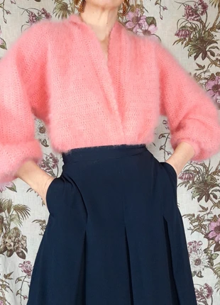 Cardigan angora fait main rose baby, brand: Vintage Dressing, condition: Very good, size: M / 38 / 10, €69.00, €73.15 includes Buyer Protection Pro