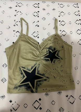 débardeur étoile kaki, brand: Romwe, condition: New without tags, size: XS / 34 / 6, €2.00, €2.80 includes Buyer Protection