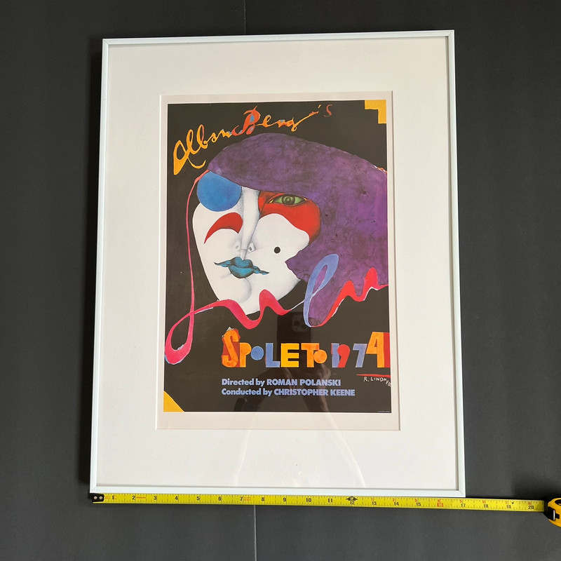 Vintage Art Print Richard Lindner Spoleto 1974, Festival Poster Print Framed, Opera Face Mask 4