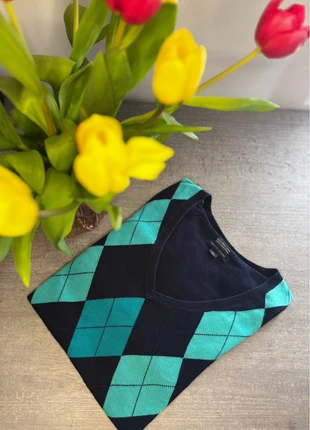 Pull Tommy Hilfiger col V à losanges – Taille L – 100% coton pima, marque: Tommy Hilfiger, état: Très bon état, taille: L / 40 / 12, 17,99 €, 19,59 € Protection acheteurs incluse