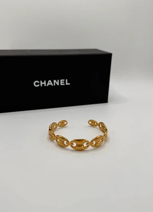 bracelet doré maille graine de café manchette or ouverte luxe acier inoxydable jonc neuf, marque: Acero, état: Très bon état, 15,00 €, 16,45 € Protection acheteurs (Pro) incluse