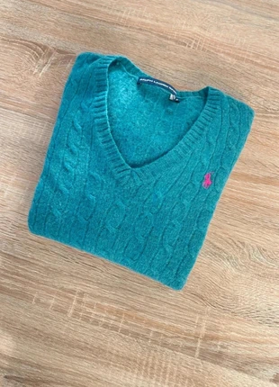 Pull torsadé Ralph Lauren Sport en Laine Col V Vert Emeraude - Taille M Femme, marque: Ralph Lauren Sport, état: Bon état, taille: M / 38 / 10, 27,00 €, 29,05 € Protection acheteurs incluse