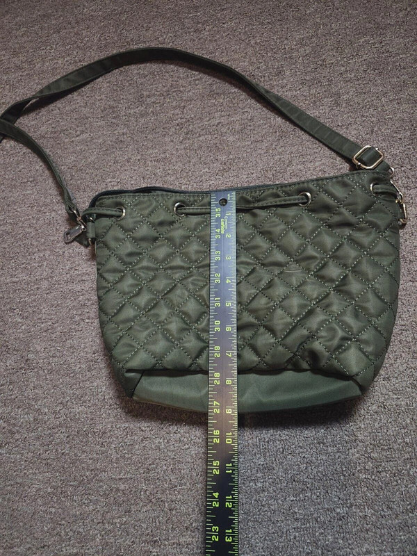 Olive Green Quilted Crossbody Bag 3