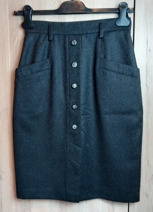 Vintage Jupe Pure Laine Vierge 1.2.3 Taille 36 - Vintage Wool Skirt 80's 90's, marca: 123, estado: Muito bom, tamanho: S / 36 / 8, €25.00, €26.95 inclui Proteção do Comprador Pro