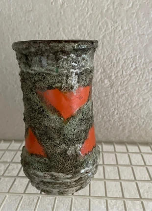 Vase grès granite gris/beige et orange vintage, marque: Vintage, état: Très bon état, 18,00 €, 19,60 € Protection acheteurs (Pro) incluse