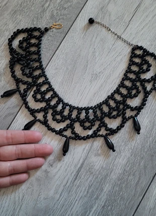 Black acrylic bead flex frill choker alternative jewellery necklace gothic, brand: Alternative, condition: Good, £2.50, £3.33 includes Buyer Protection