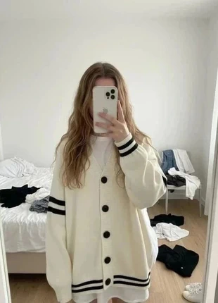 cardigan crème oversize à rayures noires style preppy #134, marque: Campus Chic, état: Très bon état, taille: M / 38 / 10, 46,99 €, 50,04 € Protection acheteurs incluse