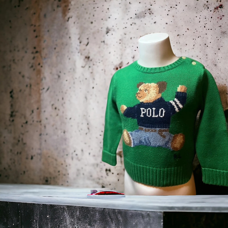 Ralph Lauren knitter bear sweater size 18M 2