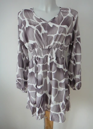 Robe motif graphique marron/blanc T XL Neuve - Jamais portée, marque: Boutique indépendante, état: Neuf sans étiquette, taille: XL / 42 / 14, 10,92 €, 12,17 € Protection acheteurs incluse