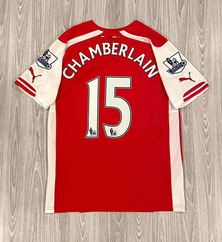 Puma 2014/15 Chamberlain #15 Arsenal FC Home Soccer Jersey Red Men’s Size Small 1