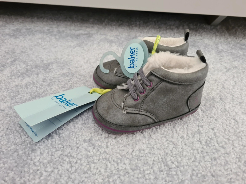 Baby boys New Ted Baker grey winter baby shoes boots 3 6 months