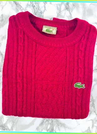 Pull Cableknit/Torsadé Lacoste Rouge / Col rond / Logo brodé / Taille XL Homme, brand: Lacoste, condition: Very good, size: XL, €30.00, €32.20 includes Buyer Protection