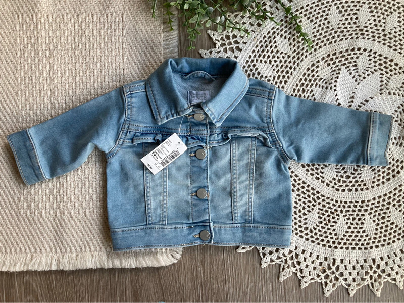 Baby The Children’s Place Denim Jean Jacket Size 0-3 Months Blue Snaps 4