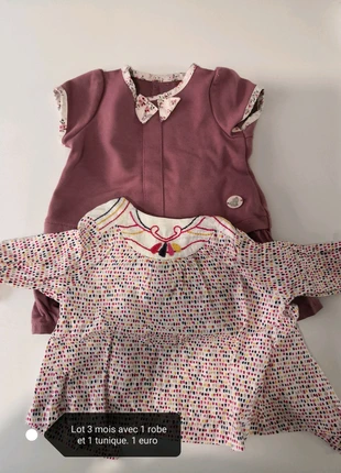 Lot 1 robe + 1 tunique , marke: Du Pareil au Même, zustand: Sehr gut, größe: 1-3 Monate / 56, 1,00 €, 1,75 € inklusive Vinted-Käuferschutz