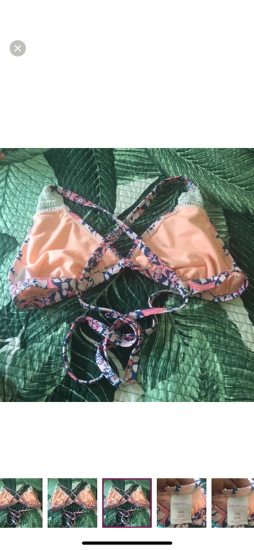 New xhilaration bikini top sz D/add pink blue 5