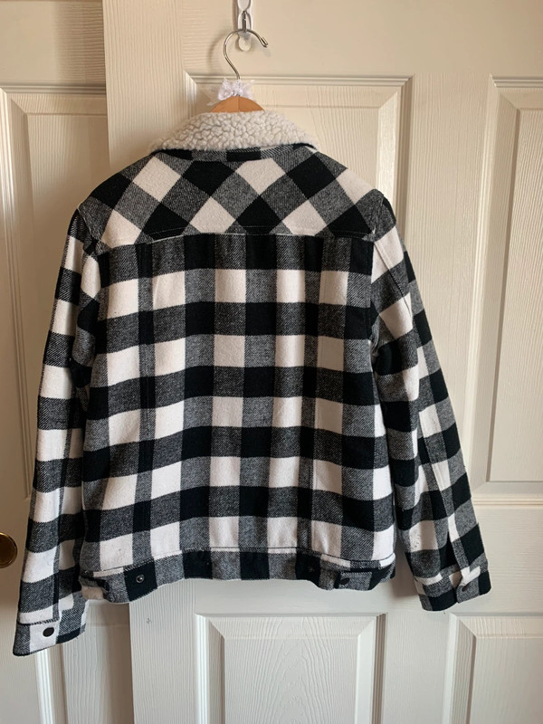 Gingham Print Fleece Lined Coat 3