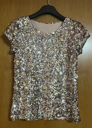 Maglia con paillettes colorate, estado: Muito bom, tamanho: Tamanho único, €20.00, €21.70 inclui Proteção do Comprador