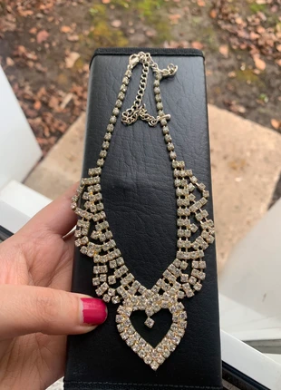 Collier coeur luxueux vintage strass, marke: Vintage Love, zustand: Sehr gut, 8,00 €, 9,10 € beinhaltet Vinted-Käuferschutz Pro