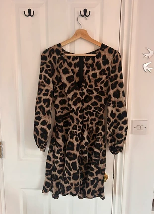 AX Paris Leopard Print Wrap Dress – Size 10 – Worn Once, brand: AX Paris, condition: Very good, size: S / UK 8-10, £5.00, £5.95 includes Buyer Protection