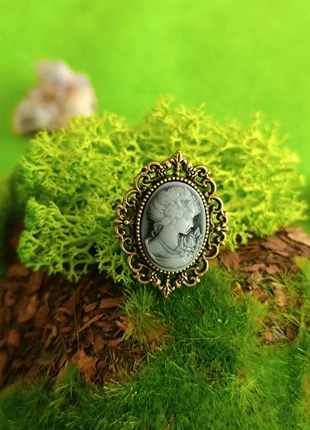 Bague camé vintage en résine – réglable, style romantique & victorien, estado: Muy bueno, tamaño: Ajustable, 15,00 €, 16,45 € Protección al comprador incluida