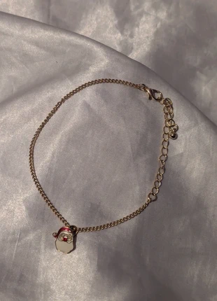 Festive Santa Face Bracelet - Red Faux Diamond Nose & Glitter Hat - Gold Tone, condition: New without tags, £7.50, £8.58 includes Buyer Protection