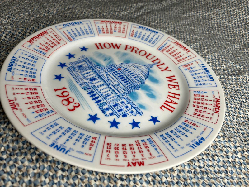 Spencer Gifts 1983 "How Proudly We Hail" Calendar Plate 4