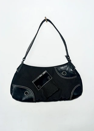 Sac. À main baguette noir nylon et similicuir, estado: Bueno, 6,75 €, 7,79 € Protección al comprador incluida