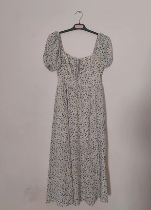 Coquette petite robe longue fleurie manches bouffantes, merk: COQUETTE, staat: Heel goed, maat: XS / 34 / 6, € 13,00, € 14,35 inclusief Kopersbescherming