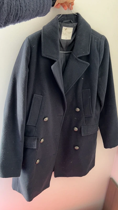 Manteau caban femme bleu marine