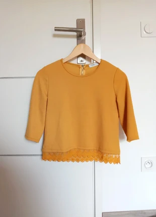 T-shirt moutarde dentelle Cache Cache, marke: Cache Cache, zustand: Sehr gut, größe: S / 36 / 8, 8,00 €, 9,10 € inklusive Vinted-Käuferschutz