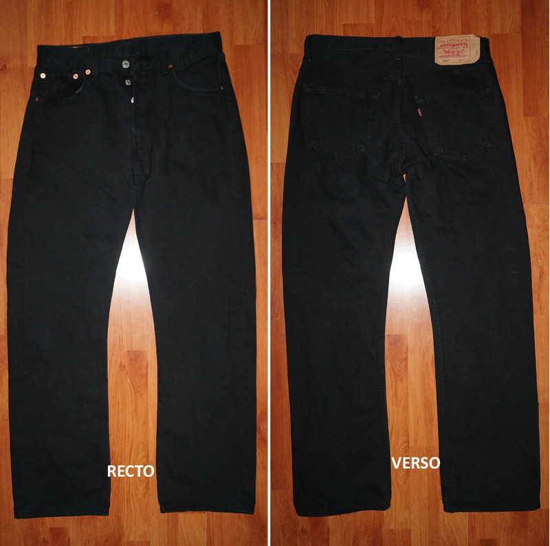 Jeans LEVIS 501 Straight W31 L32 (FR t41) noir brut 1803 3