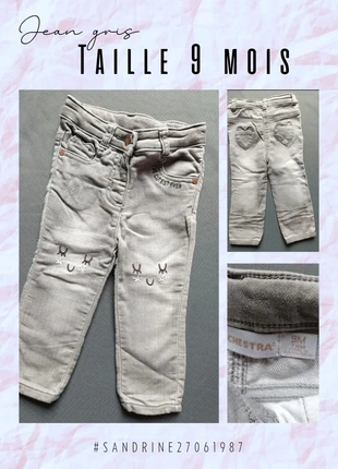 Jean souple gris 🦄 Taille 9 mois 🦄 Orchestra, marque: Orchestra, état: Très bon état, taille: 9-12 mois / 74 cm, 2,00 €, 2,80 € Protection acheteurs incluse