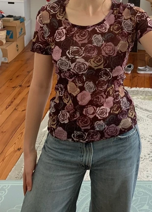 Mesh topje met bloemen, marca: Vintage Dressing, estado: Muy bueno, tamaño: S / 36 / 8, 7,00 €, 8,05 € Protección al comprador incluida