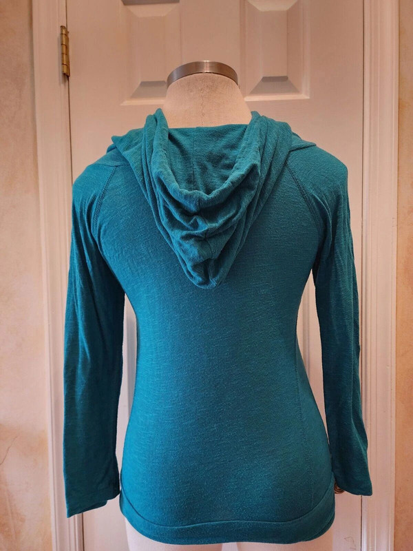 Neon Soul 3/4 Sleeve Hooded Cowl Neck Shirt Teal Size Large 2