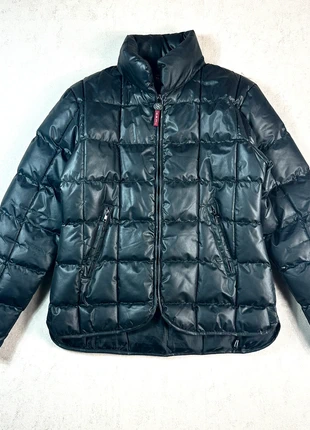Doudoune noire brillante | Puffer Glossy vintage Y2K matelassée | col montant unisexe | Size S/M, marque: Vintage Dressing, état: Très bon état, taille: S / 36 / 8, 29,50 €, 31,68 € Protection acheteurs incluse