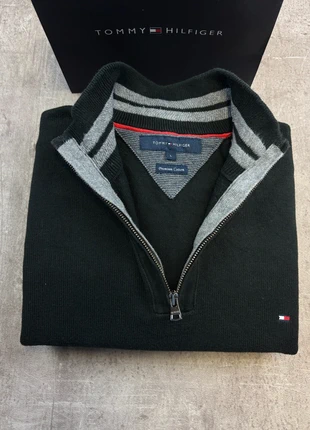 Pull camionneur 1/4 zips half zips tommy Hilfiger unies noir logo brodé taille L homme / PAN043, marca: Tommy Hilfiger, estado: Muito bom, tamanho: L, €39.90, €42.60 inclui Proteção do Comprador