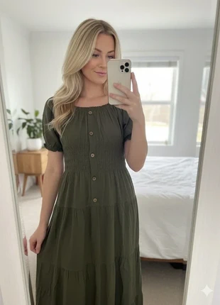 Robe longue kaki style bohème, marque: CC Fashion, état: Très bon état, taille: L / 40 / 12, 6,00 €, 7,00 € Protection acheteurs incluse