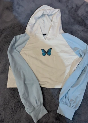 Pull à capuche crop top, marke: Shein, zustand: Gut, größe: 12 Jahre / 152, 7,00 €, 8,05 € inklusive Vinted-Käuferschutz