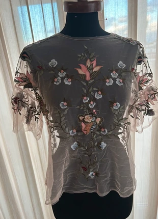 T-shirt trasparente Zara / t-shirt rose transparent, marca: Zara, estado: Bom, tamanho: M / 38 / 10, €6.00, €7.00 inclui Proteção do Comprador