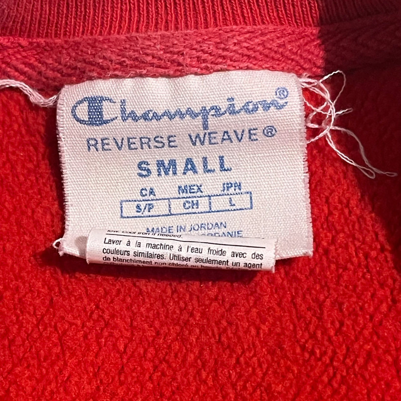 Champion Sweater Men Small Red Crew Neck Pullover Sweatshirt Reverse Weave 3