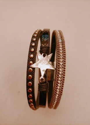 Bracelet multi-rangs clouté et étoile, brand: Boutique Parisienne, condition: Very good, €3.00, €3.85 includes Buyer Protection