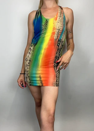 Robe moulante y2k multicolore abstrait vintage bodycount dress, marke: Vintage Dressing, zustand: Sehr gut, größe: S / 36 / 8, 18,00 €, 19,60 € inklusive Vinted-Käuferschutz